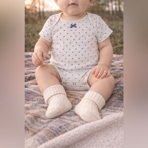 Polka Dot Baby Onesie with Bow